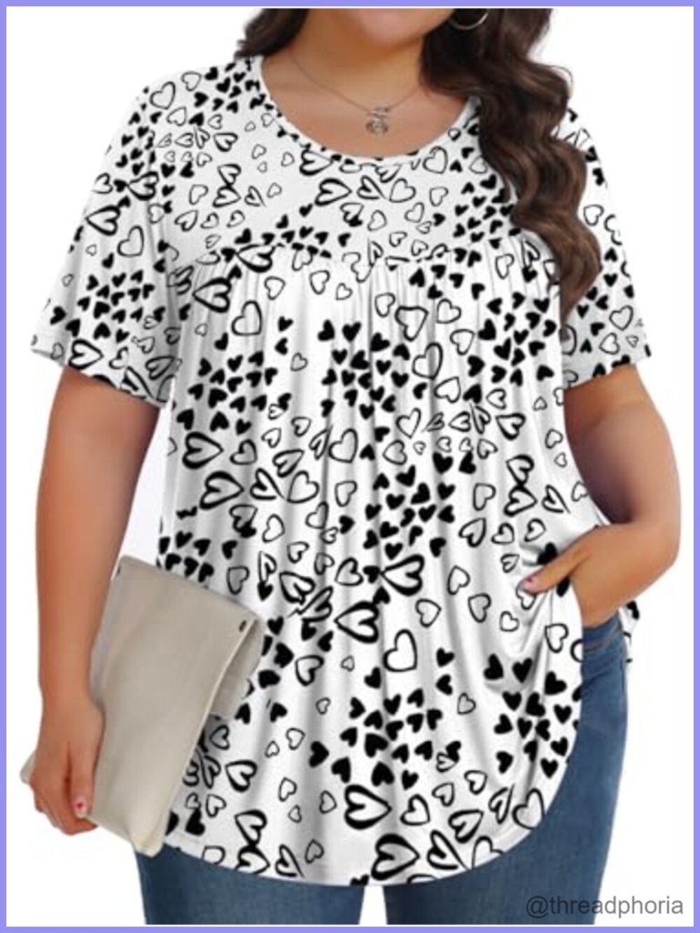 Womens Plus Size Tunic Top Short Sleeve Crew Neck Rayon Spandex Casual Blouse
